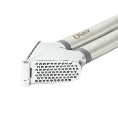 Oster Chadswyck 7.7” Garlic Press, Stainless Steel Garlic Mincer & Crusher, Easy Squeeze, Dishwasher Safe