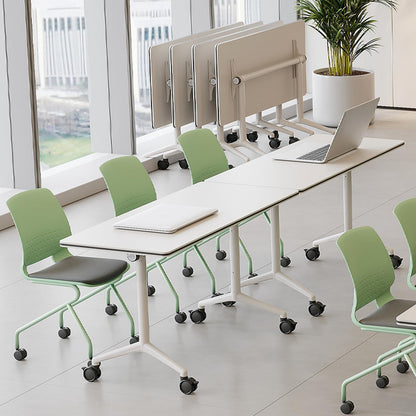 rzoizwko Modular Folding Conference Room Tables with Wheels, Flip Top Training Table System for Office & Classroom, Mobile Joinable Meeting Desks for Seminar & Collaboration Spaces