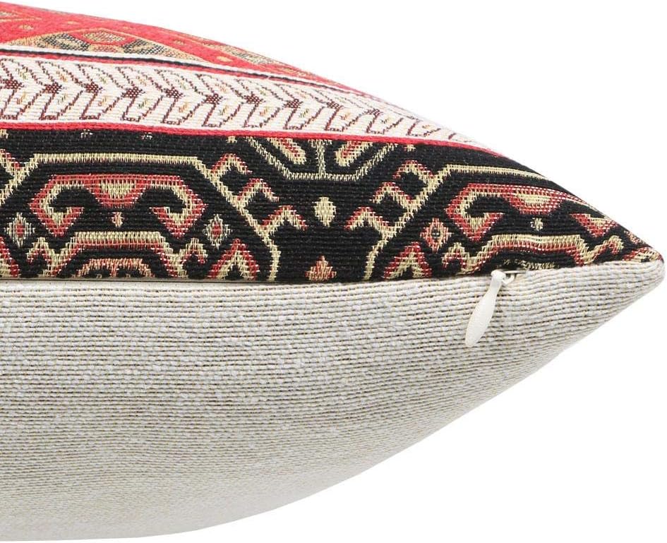 16 16 Inches Persian Throw Pillow Covers Red and Black - x Decorative Southwestern Kilim Pillows, Boho Room Decor