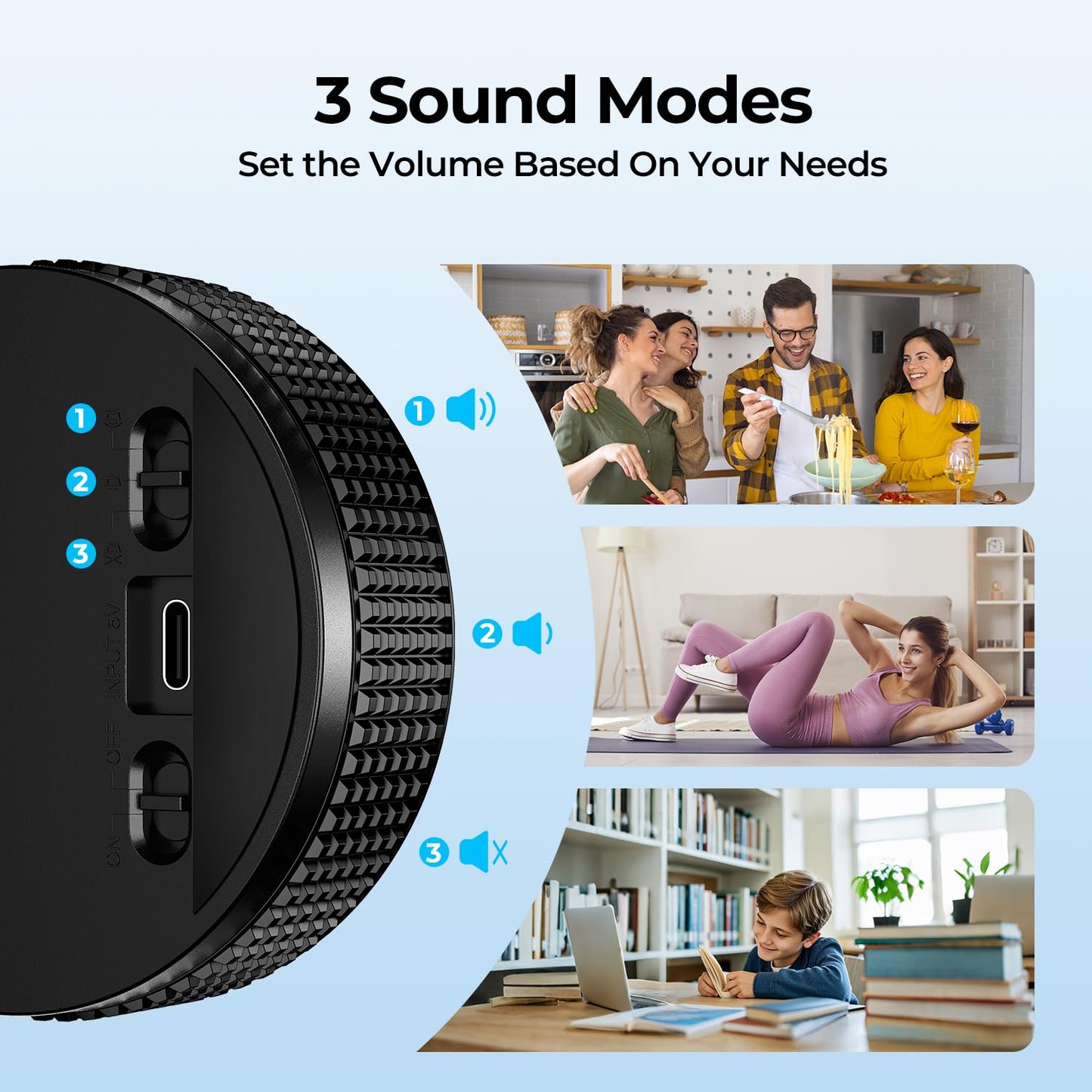 Allbean USB Rechargeable Magnetic Kitchen Timer for Cooking, Building 800mAh Battery Large Display Digital Countdown Countup Timer, 3 Preset 5/15/25 Mins Loud Alarm for Baking Grilling Studying