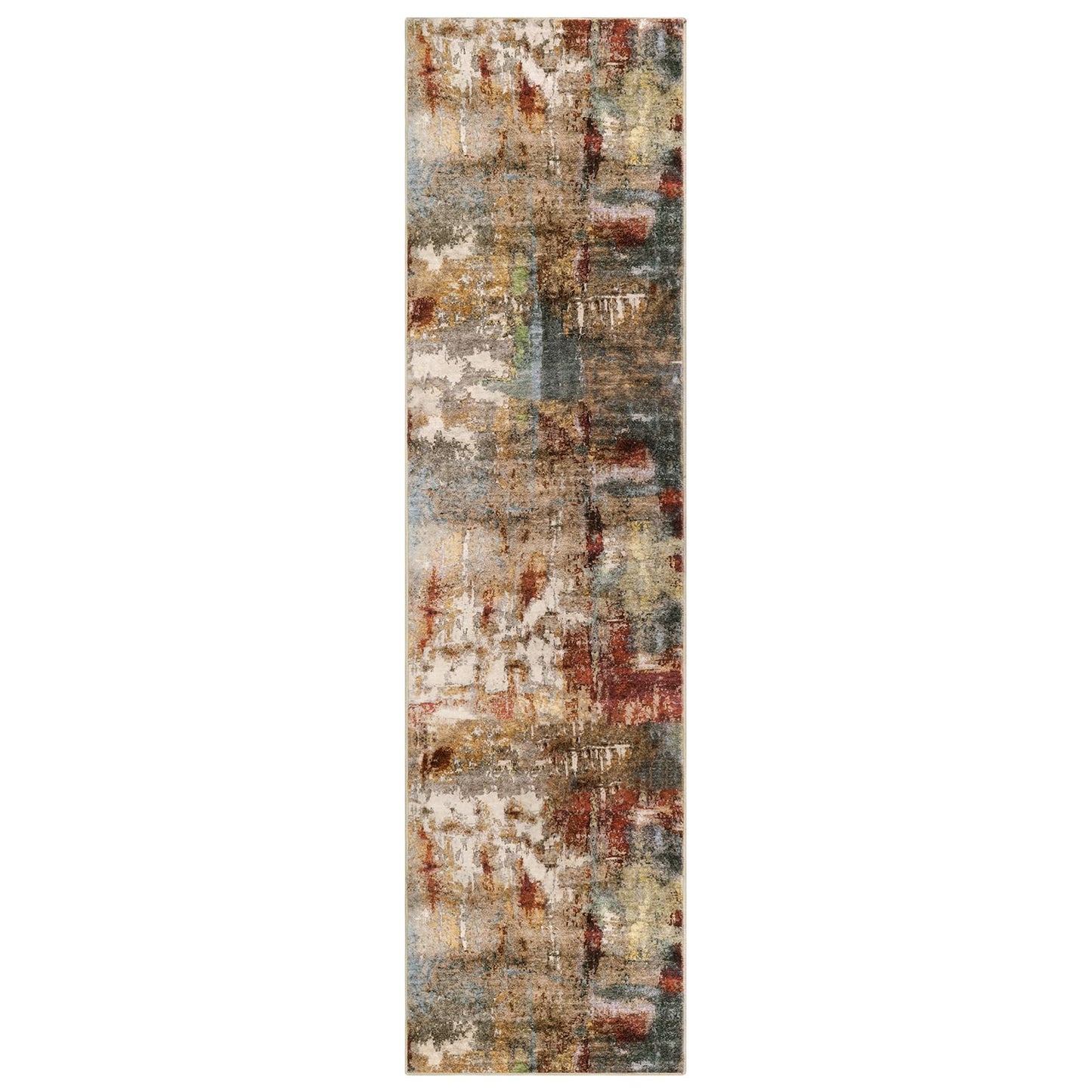 Lahome Washable Runner Rug with Rubber Backing- 2x8 Rug Runners for Hallways Non Slip Kitchen Rugs Non Skid, Modern Abstract Carpet Runner Indoor Floor for Bathroom Entrance Living Room Bedroom,Red