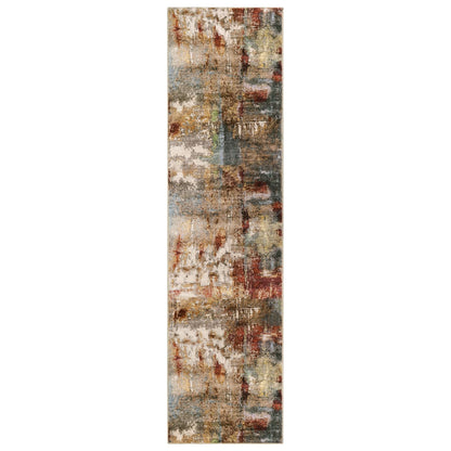 Lahome Washable Runner Rug with Rubber Backing- 2x8 Rug Runners for Hallways Non Slip Kitchen Rugs Non Skid, Modern Abstract Carpet Runner Indoor Floor for Bathroom Entrance Living Room Bedroom,Red