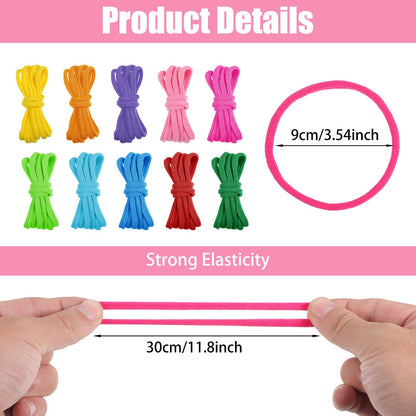 800 Pcs Refill Loops for 7 Inch Weaving Loom, Potholder Loom Bands Elastic Flexible 10 Color Weaving Rainbow Loops Refill Nylon for Potholder Making DIY Knitting Crafts Projects