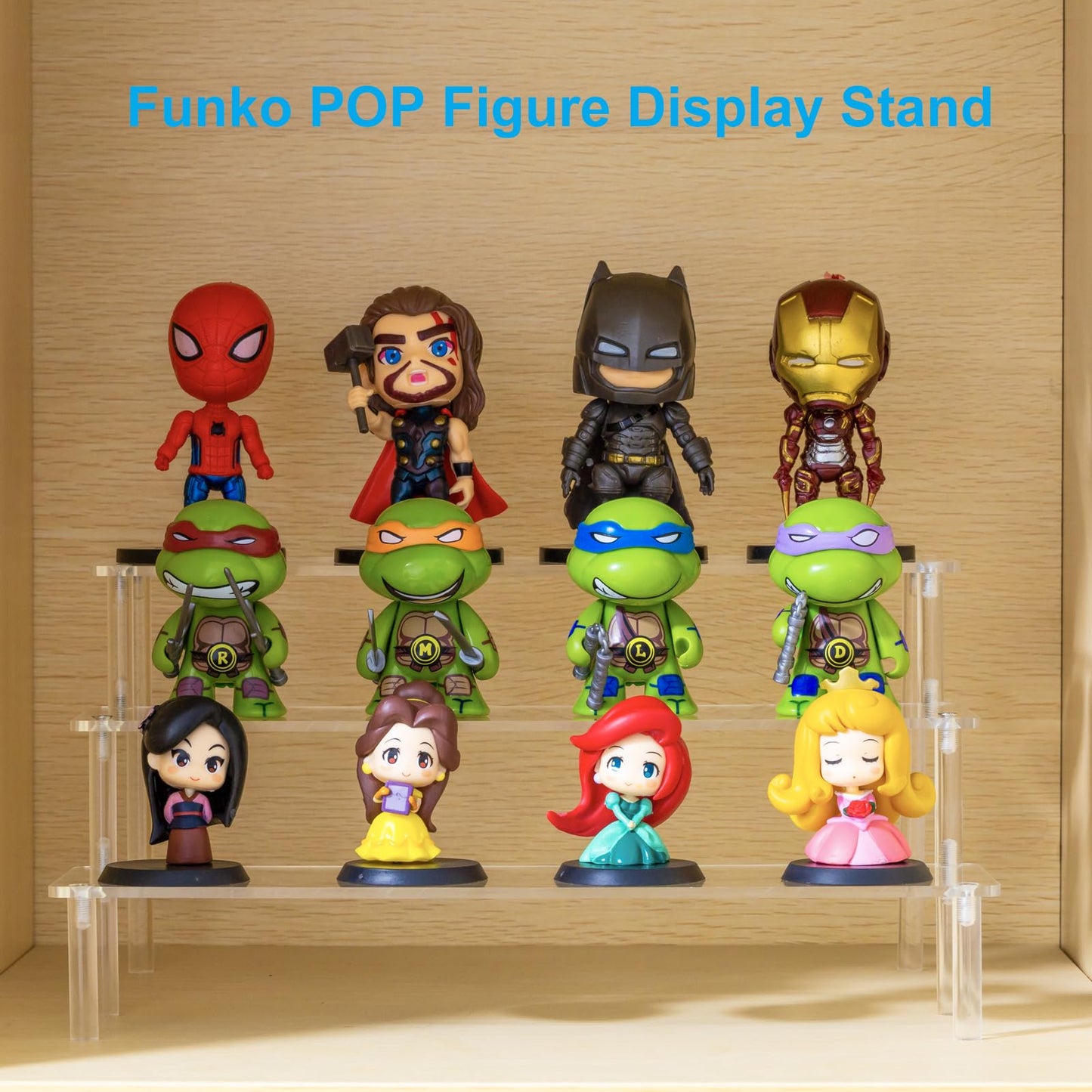 HENABLE 2PCS Large Acrylic Display Risers, Perfume Stand Organizer, Clear Acrylic Shelf Risers for Display Stands for Food, Tabletop Use, Amiibo Funko POP Figure, 3 Tier Clear Cupcake Stand Risers