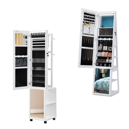 Hzuaneri 8 LEDs Jewelry Cabinet Armoire JC17003BJC15903B