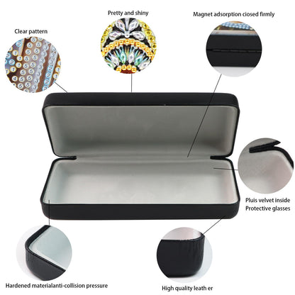 MVVMTOP Diamond Painting Eye Glass Case, DIY Seahorse Diamond Art Glasses Storage Box Sunglass Case for Adults Handmade for Art Craft Gift Travel Sunglass Eyeglasses