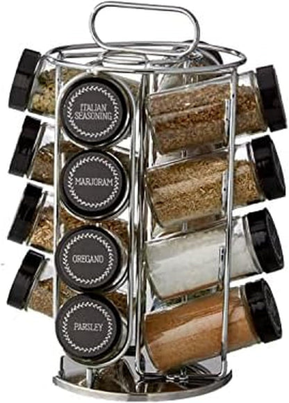 16 Countertop 5 Kamenstein Jar Montauk Revolving Spice Rack Organizer with Spices Included, FREE Spice Refills