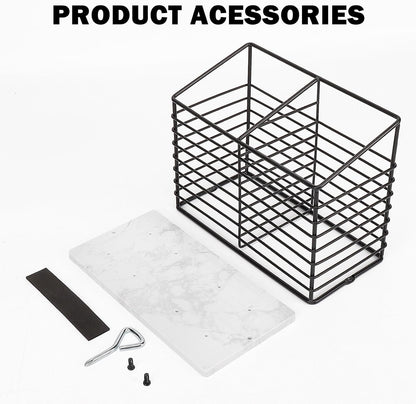 Utensil Holder for Kitchen Counter, Metal Utensil Holder Rack for Cooking Tools Storage, Sturdy Base, Drainage Hole for