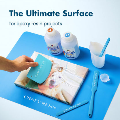 CRAFT RESIN Large Silicone Mat for Resin – 23.6” x 15.7” Non-Stick, Heat-Resistant Silicone Mat for Epoxy and UV Resin, DIY Projects and Art – Reusable Silicone Sheet for Casting and Painting