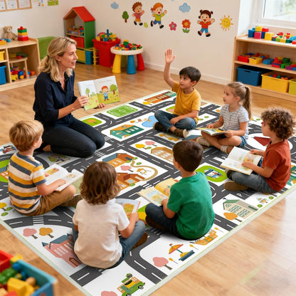 31' 47' 31"x47") Kids Rug x Car Rug Play Mat for Track Toys, Road Rugs for Kids, Area Rugs Soft Non Slip Fun Car Carpet