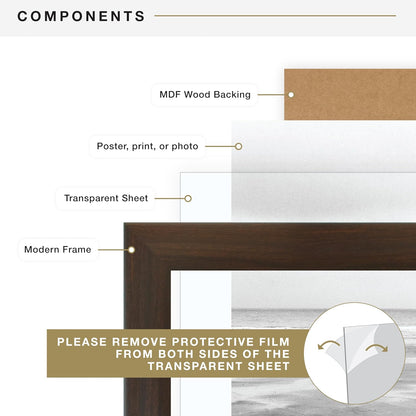 MCS Museum Poster Frame 16x24 Espresso Woodgrain, Vertical & Horizontal Large Picture Frame for Photos, Posters