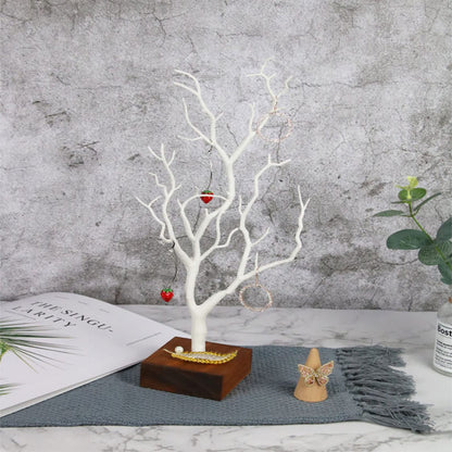 XANHOY Jewelry Stand Tree Small Jewelry Organizer Necklace Holder Rack Display Tower With Wooden Base For Earring Stand