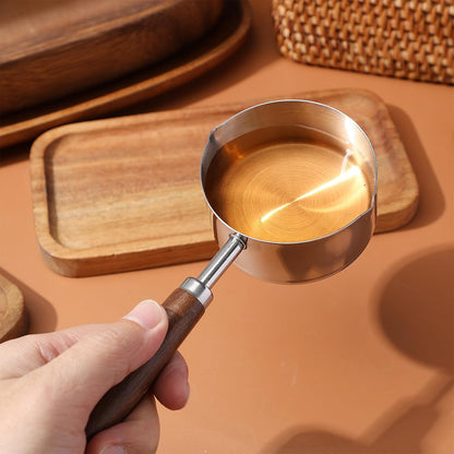 Luxshiny Mini Sauce Pan, 125ml Stainless Steel with Pour Spouts, Small Melting Pot for Cooking, Picnic