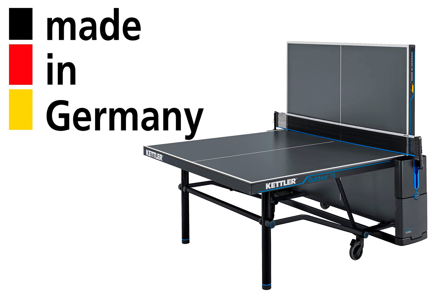 KETTLER Outdoor 15 Table Tennis Table Ready to Play Bundle