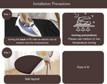 28 Inch (Coffee,28" Round Fitted PU Tablecloth with High Elastic Edge Dia Waterproof Oil Proof Table Cloth Anti-Scald