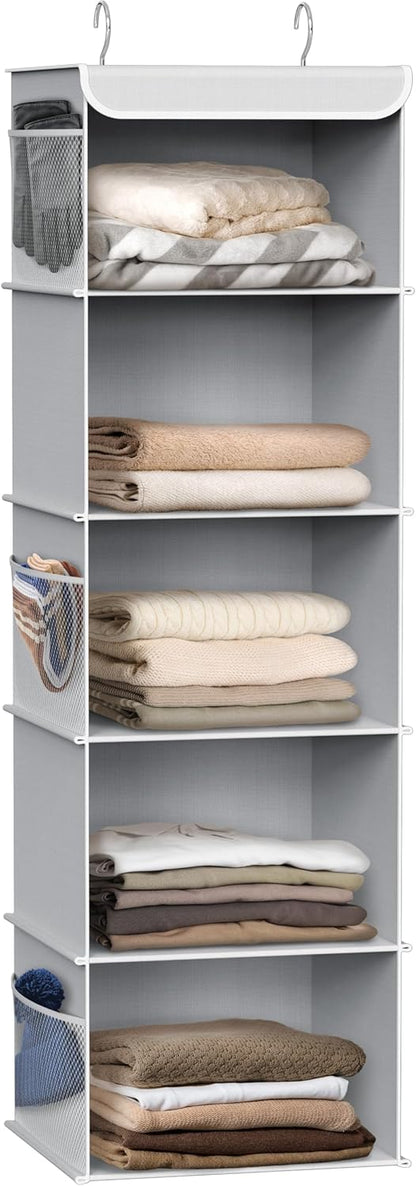 Simple Houseware 5-Shelf Closet Organizer - Space-Saving Gray Storage Solution