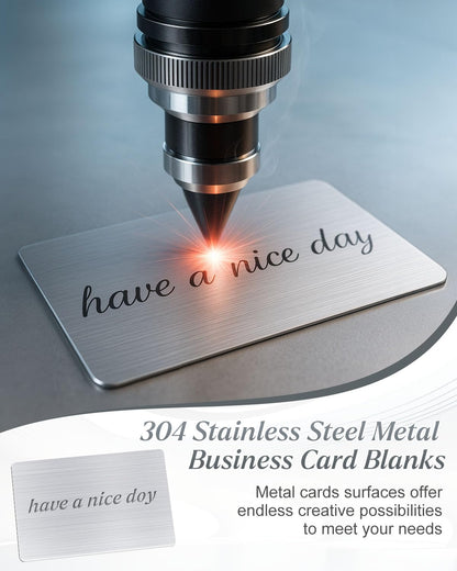 AOKLIT 30 pcs 304 Stainless Steel Metal Business Cards Blanks, 3.4 x 2.1 Inch Thickness 0.5 mm Metal Card Laser Engraving Steel Plates for Business House Customer DIY Gift