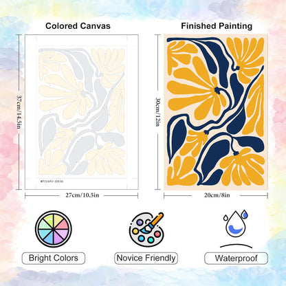 6 Pack Paint by Numbers Kit for Adults and Kids Beginner, Flower Adult Paint by Number Kits on Canvas, Easy Flowers DIY Acrylic Oil Painting by Numbers Kits Perfect for Home Wall Decor 8 x 12 Inch