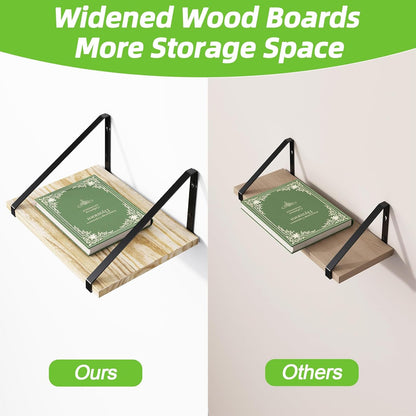 16.5 12 0.6in Fixwal X X Floating Shelves, Rustic Wood Large Wall Mounted Shelves for Decor Storage for Bedroom, Living