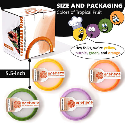 Erehere 4-Piece Airtight Food Storage Containers Set – Avocado Saver, Onion Keeper, Silicone Kitchen Organizers for Fridge, Reusable & Leak-Proof to Lock in Freshness