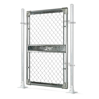 DooToo 3x4FT(31.5"W x 47.2"H) Heavy Duty Galvanized Steel Chain Link Gate, Durable Outdoor Fence Gate Easy Installation for Backyard丨Garden丨Pet Yard
