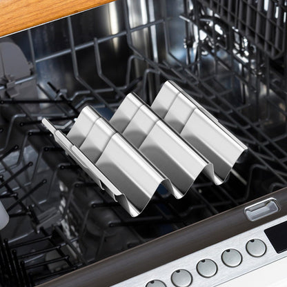 Taco Holder Stand, 6 Packs Stainless Steel Taco Rack Truck Tray Style, Oven, Grill and Dishwasher Safe