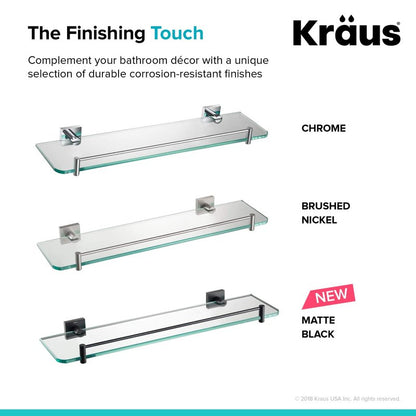Kraus Ventus Bathroom Shelf, Matte Black Finish, KEA-17745MB