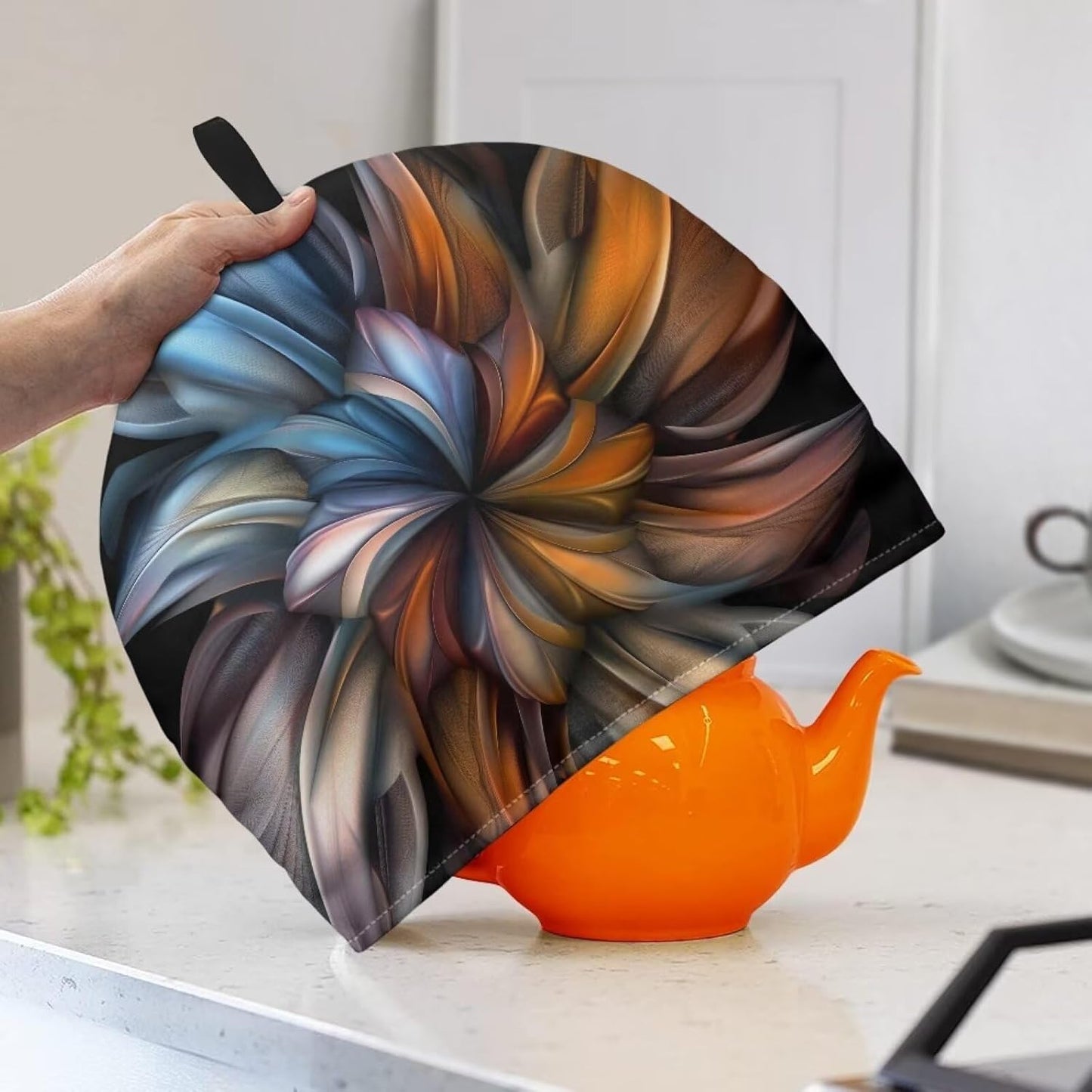 Boho Floral Tea Cozy Kettle Dust Cover, Large Insulated Tea Cosy for Home Kitchen Office Holiday Decor