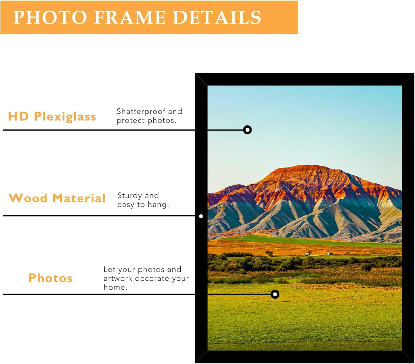 15x21.25 15 21.25 1 Pack Wood Puzzle Frame Black for Wall Hanging, x Picture Frame Poster Photo Frame for Wall