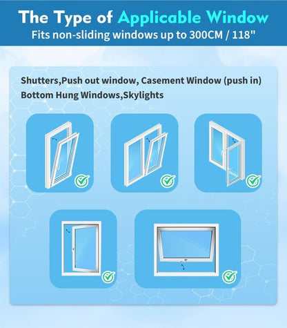 IKSTAR Portable AC Window Seal Kit 400CM (157") – Universal No-Drill Window Vent for Casement, Crank & Skylight Windows – Adjustable Zipper Seal for Single or Dual Hose Portable Air Conditioners