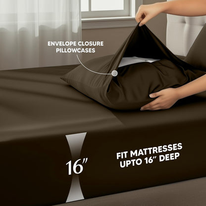 Utopia Bedding Twin Sheet Set - Soft & Breathable Microfiber, 3-Piece Bed Sheets in Brown