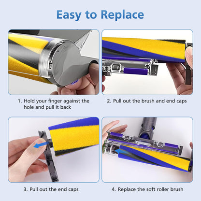 Brush Roller Replacement Compatible with Dyson V12 V15 Detect Slim Handheld Vacuum Cleaner, Part No.971634-01