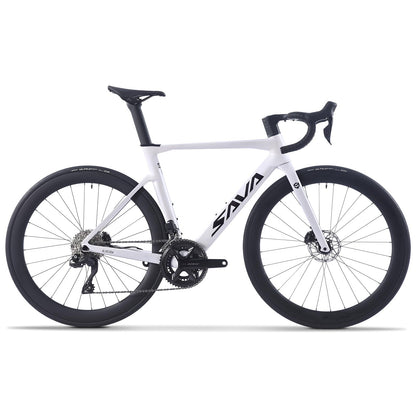 SAVADECK Carbon Road Bike, Lightweight 24-Speed Shifting Road Bicycle with Shimano 105 Di2 7170 Groupset, Carbon Frame with 700C Carbon Wheelset Disc Brake, Integrated Design Race Bikes for Adults