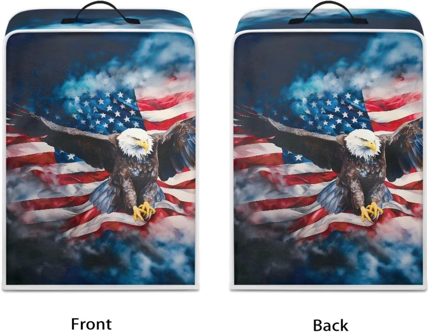 Eagle USA Flag Coffee Maker Cover, Coffee Machine Dust Cover, Waterproof Coffee Pot Cover with Top Handle, Lightweight