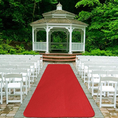 House, Home and More Red Carpet Aisle Runner - 4 Ft x 50 Ft - Real Carpet, Bound Edges, Low Pile Height, Stain Resistant, Event Runway Rug for Wedding, Hollywood Movie Award Ceremony Party Decoration