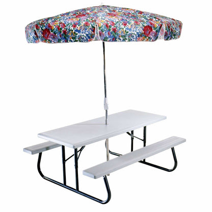 LIFETIME 80215 Folding Picnic Table, 6 Feet, White Granite