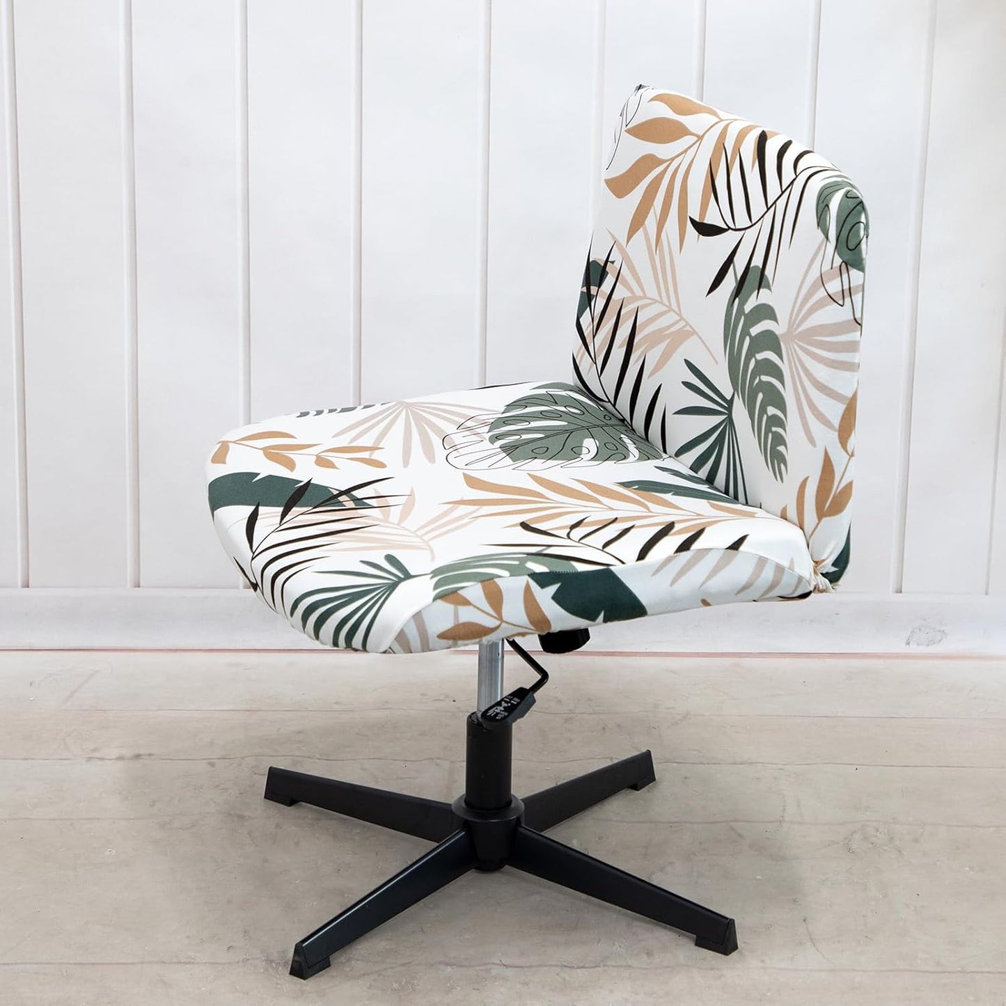 LiveGo Armless Chair Slipcover - Knitted Jacquard Modern Chair Cover for Wide Seat Computer Task Chair