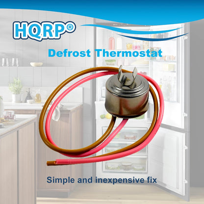HQRP 4-Pack Bimetal Refrigerator Defrost Thermostats Replacement for Whirlpool/Kenmore 4387503 WP4387503 4343917