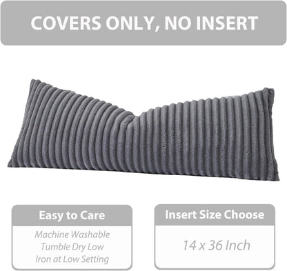 14x36 Inch Set 1 UGASA Long Lumbar Throw Pillow Cover of Super Soft Faux Fur Decorative Pillow Case Plush Flannel