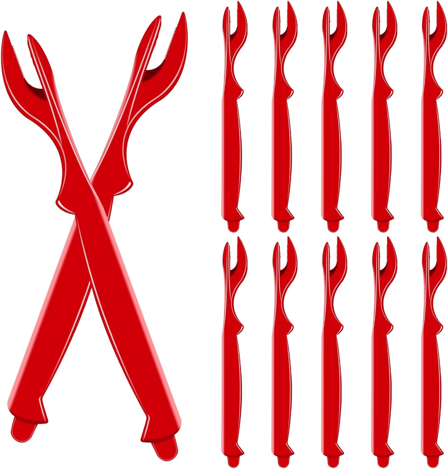 12Pcs Set Crab Legs Crackers, Crab Tools Crackers Picks Tools for Lobster, Crawfish, Prawns, Shrimp, Easy Opener