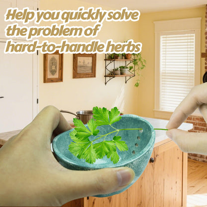 Earthenware Herb Stripping Bowl 2Pack, Pottery Herb Stripper Bowl Handmade, New Earthenware Kitchen Tools Supplies, Multiple Size Holes for Stripping Herbs, Rosemary, Thyme(3.94"x3.35"x2.28")