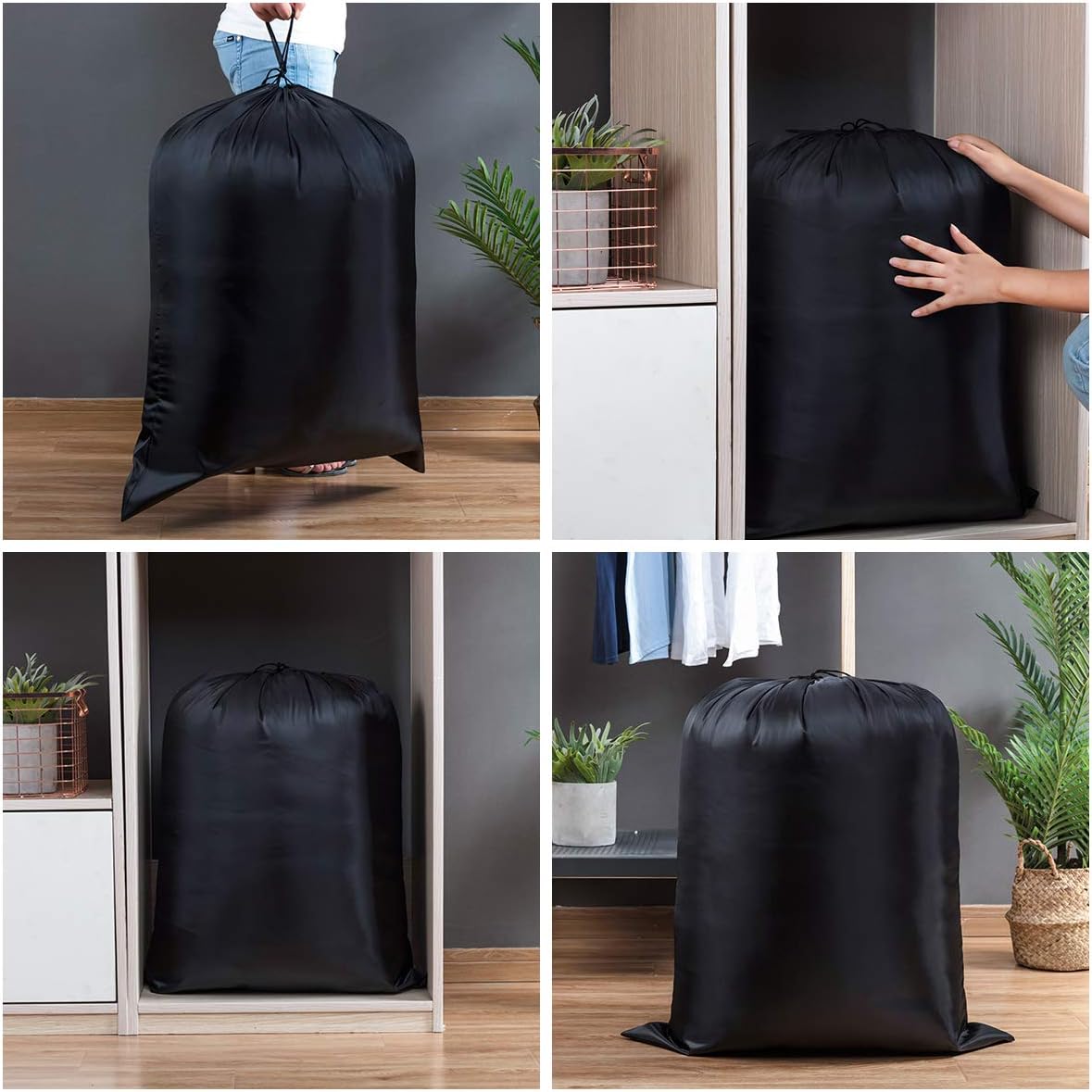 Multipurpose Extra Large Laundry Bag Storage Bag (27"x35", Black)