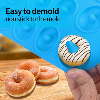 Silicone Donut Pan, Mini Baking Mold for Delicious Donuts, Heat Resistant, Non-stick Bottom, Easy to Clean
