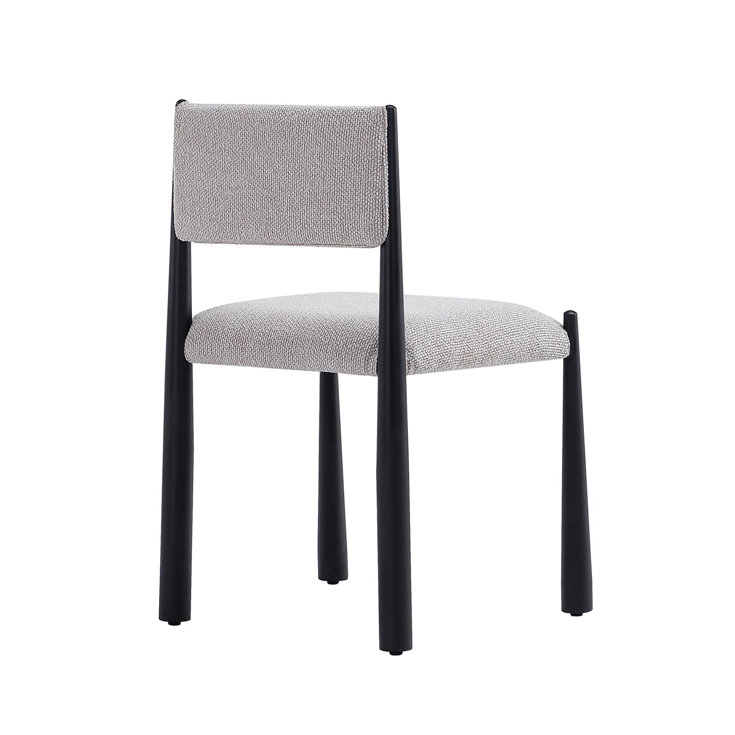 Manhattan Comfort Lennor Dining Chairs Set of 2, Upholstered in Boucle Fabric, Side Seating with Metal Frame, Mid Century Modern Accent, Fully Assembled Furniture, Champagne