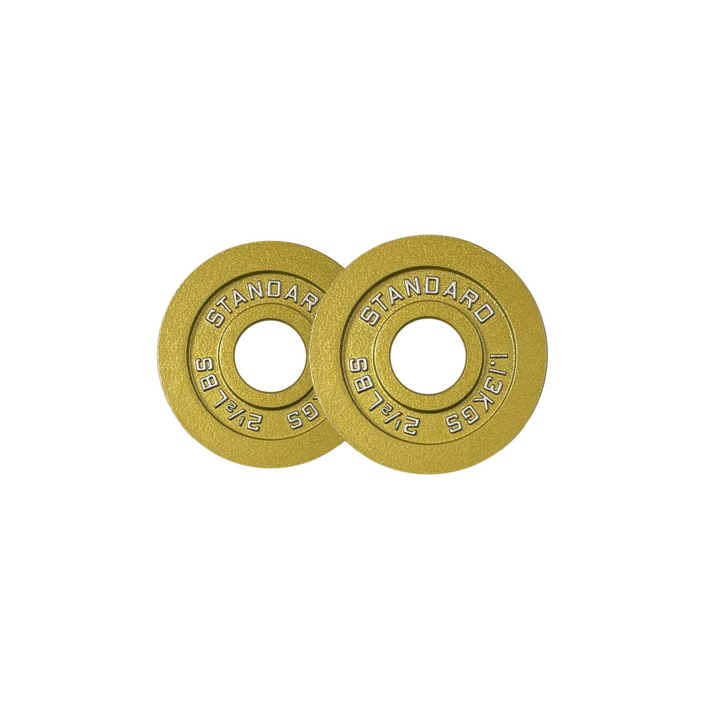 Gold Finish Olympic Steel Plates - Pairs and Sets 2 Inch Barbell Standard in Premium Gold for Weight Lifting (335lb Set)