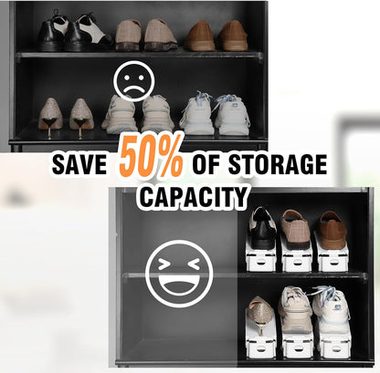 20 Pack 4 50% Closet TOPNEW Shoe Slots Organizer Shoe Stacker for a Pair of Shoes Levels Adjustable Shoe Space Saver