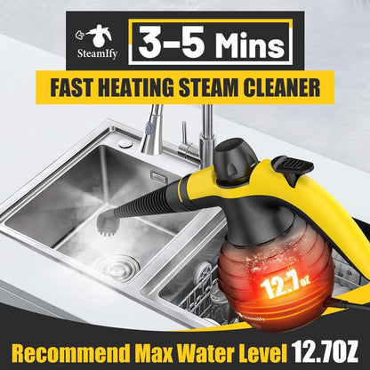 Pressurized Deep Cleaning Steam Cleaner, Multi-Surface Nature Steamer with Safety Lock & 10Pcs Accessories, Powerful Handheld Steam Cleaner for Home, Car, Furniture, Bathroom, Window, Grease, Grout