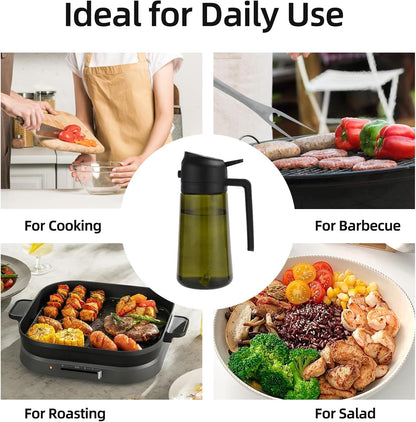 16oz,2 1 470ml (2PCS-Light-Proof Aovdy Oil Sprayer for Cooking in Olive Oil Dispenser and Oil Sprayer - Olive Bottle