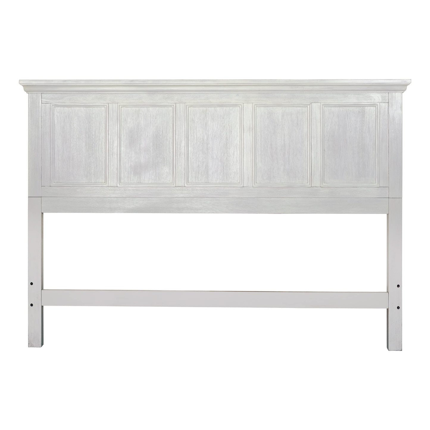 OSP Home Furnishings Farmhouse Basics King Headboard Only, Rustic White Finish