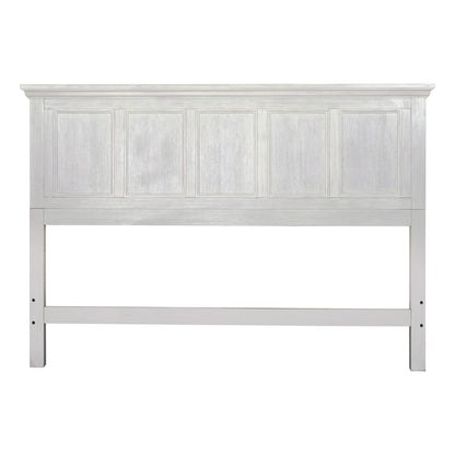 OSP Home Furnishings Farmhouse Basics King Headboard Only, Rustic White Finish